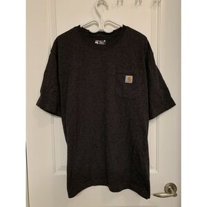 Carhartt K87 Workwear Pocket T-Shirt Loose Fit Short Sleeve Carbon Heather Grey